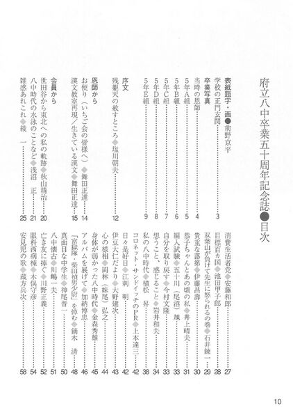 ファイル:中15回卒業50周年記念文集 002 目次01.jpg