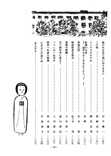 ファイル:八四会五十周年記念文集 010 目次05.jpg