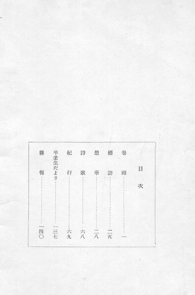 ファイル:校友会雑誌 第16号 002 目次.jpg