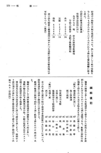ファイル:校友会雑誌 第16号 010 編集後記.jpg
