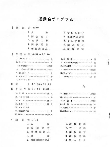 ファイル:1966年寒菊祭プログラム 運動会プログラム.jpg